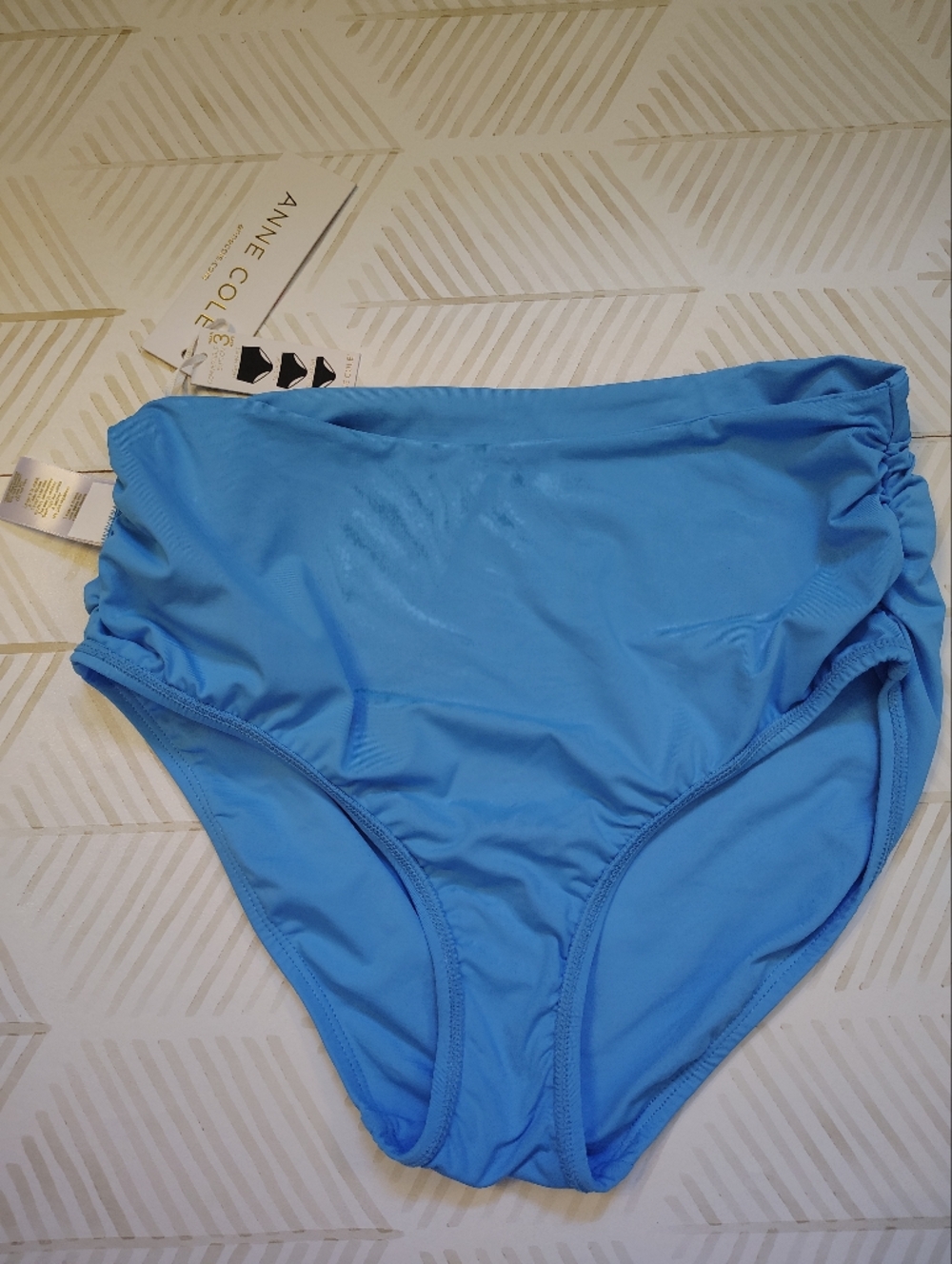 NWT Anne Cole Blue Convertible‎ 3-Way Bikini Bottoms Size XS High Waist Foldover